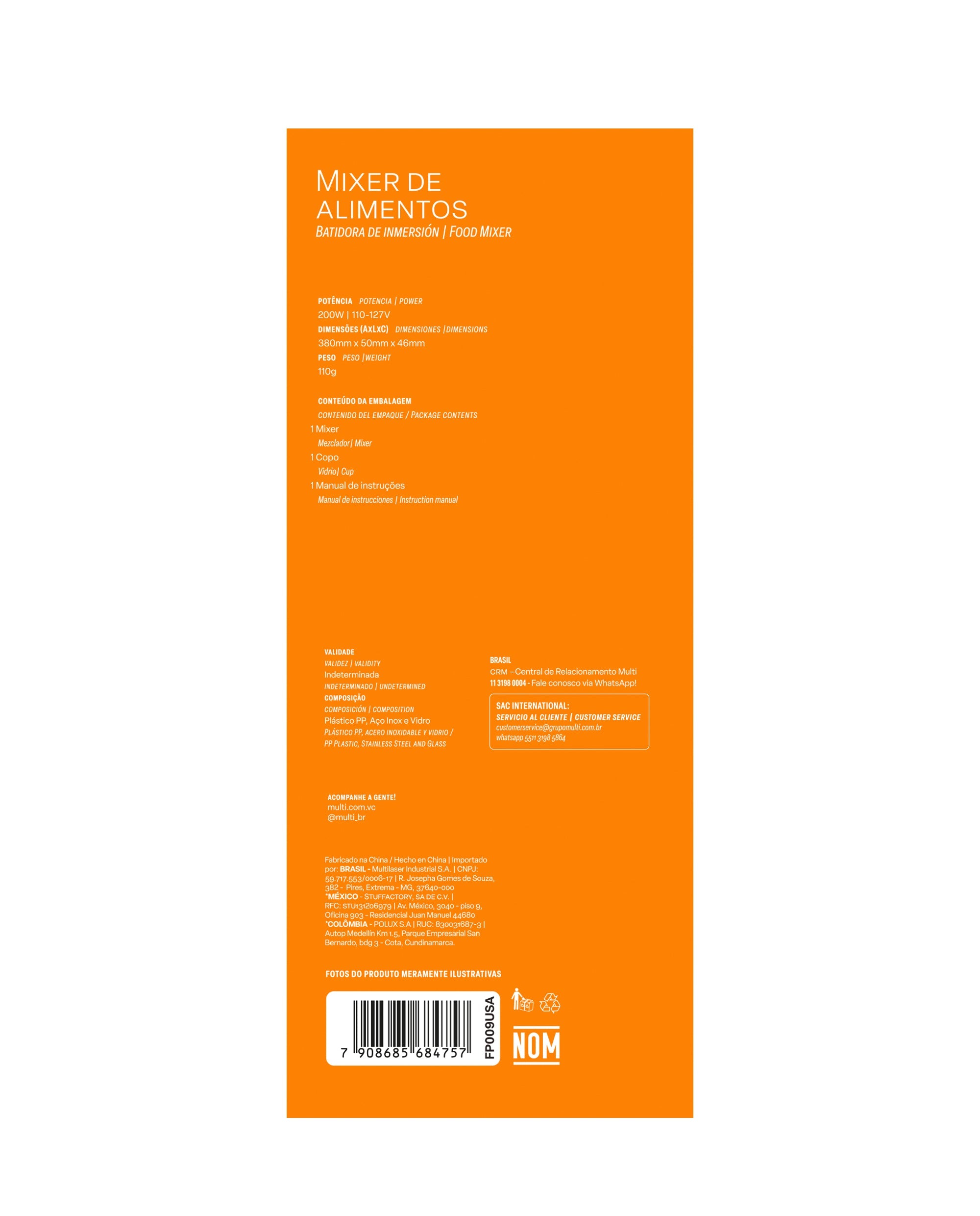 Batidora de inmersión Multi acero inoxidable vaso 500 ml — imagen 7