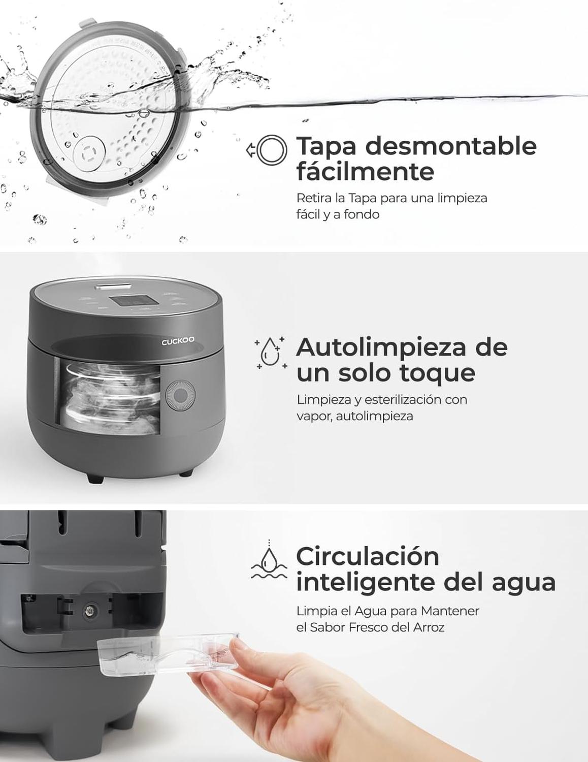 Arrocera Cuckoo 6 Tazas CR-0675FW Fuzzy Logic Gris — imagen 7