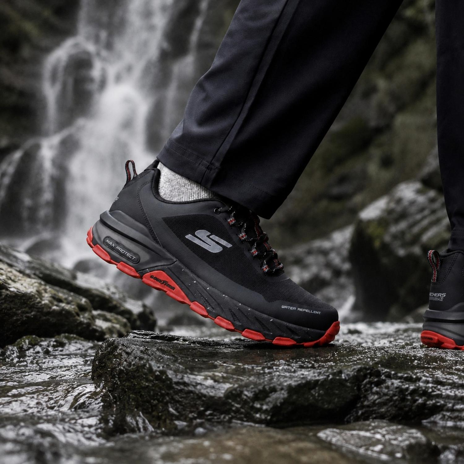 Tenis Skechers MAX Protect Promote Hombre Senderismo Negro Caballero — imagen 10