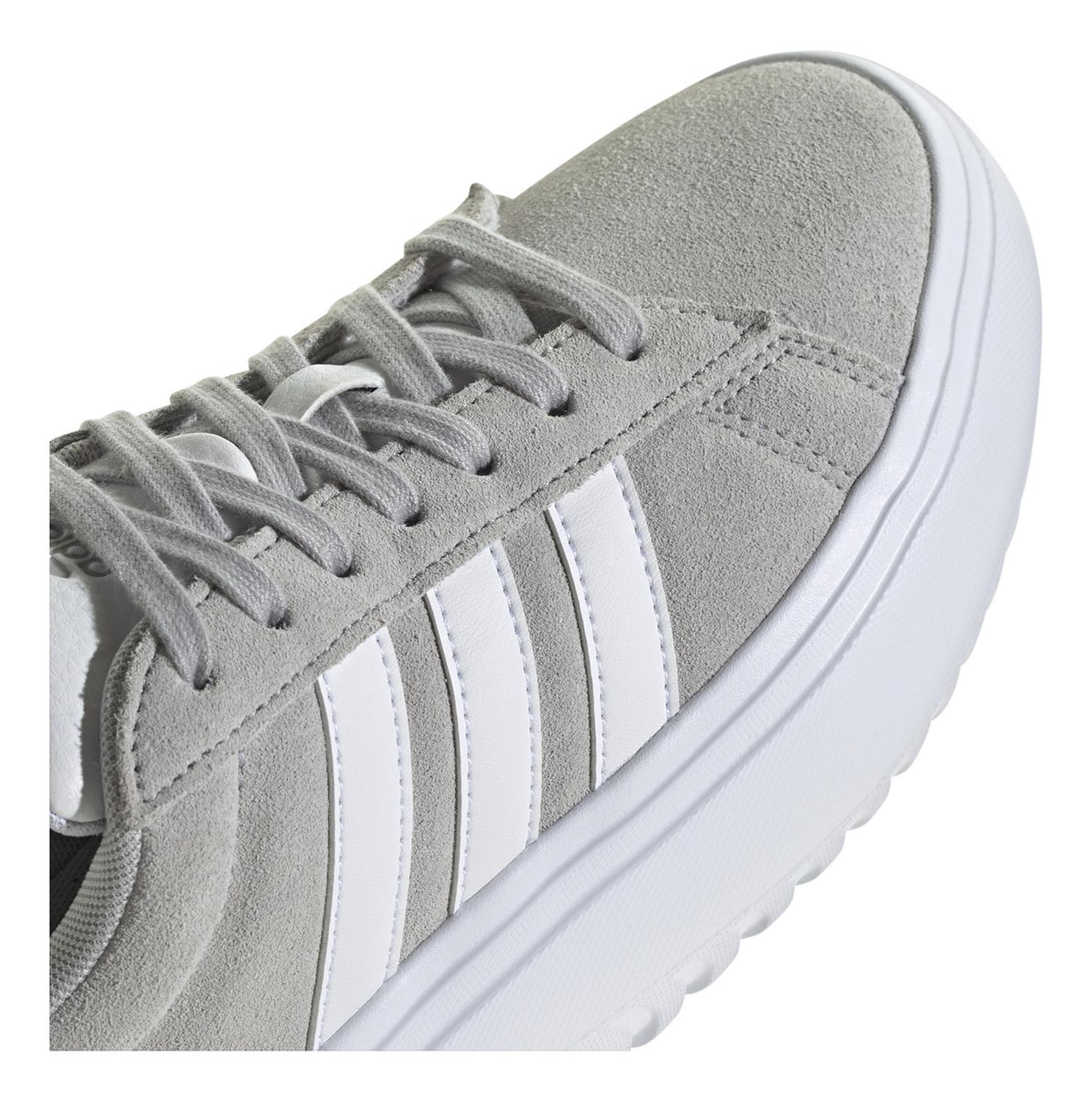 Tenis adidas Mujer Grand Court Plataforma Gris Con Blanco — imagen 7