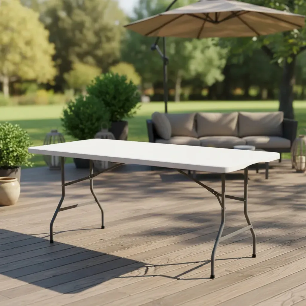 Mesa Plegable Plástico Portafolio 1.80m Jardín — imagen 3