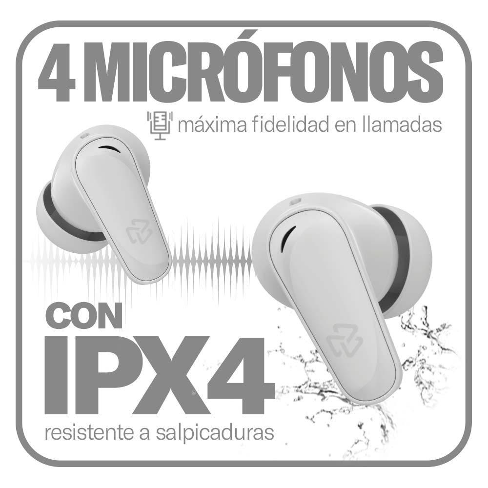 Audífonos Inalámbricos Tws One STF 42hrs Uso ENC 4 Micrófonos Protección IPX4 Vino — imagen 8