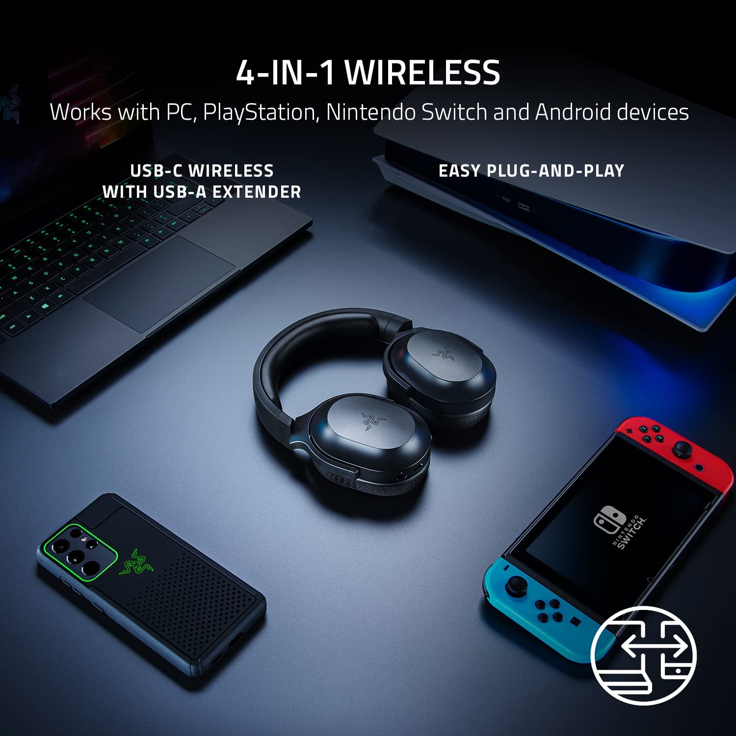 Audífonos Inalámbricos Razer Barracuda X (Negro) - XBOX / PlayStation / Nintendo SWITCH / PC / Móvil — imagen 3