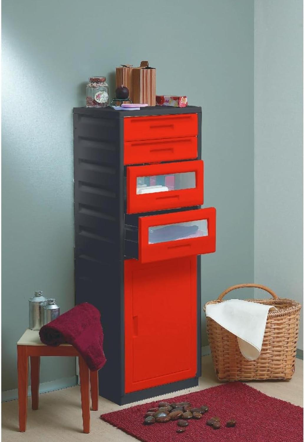Organizador Almacenamiento 4 cajones y puerta repisas — imagen 3
