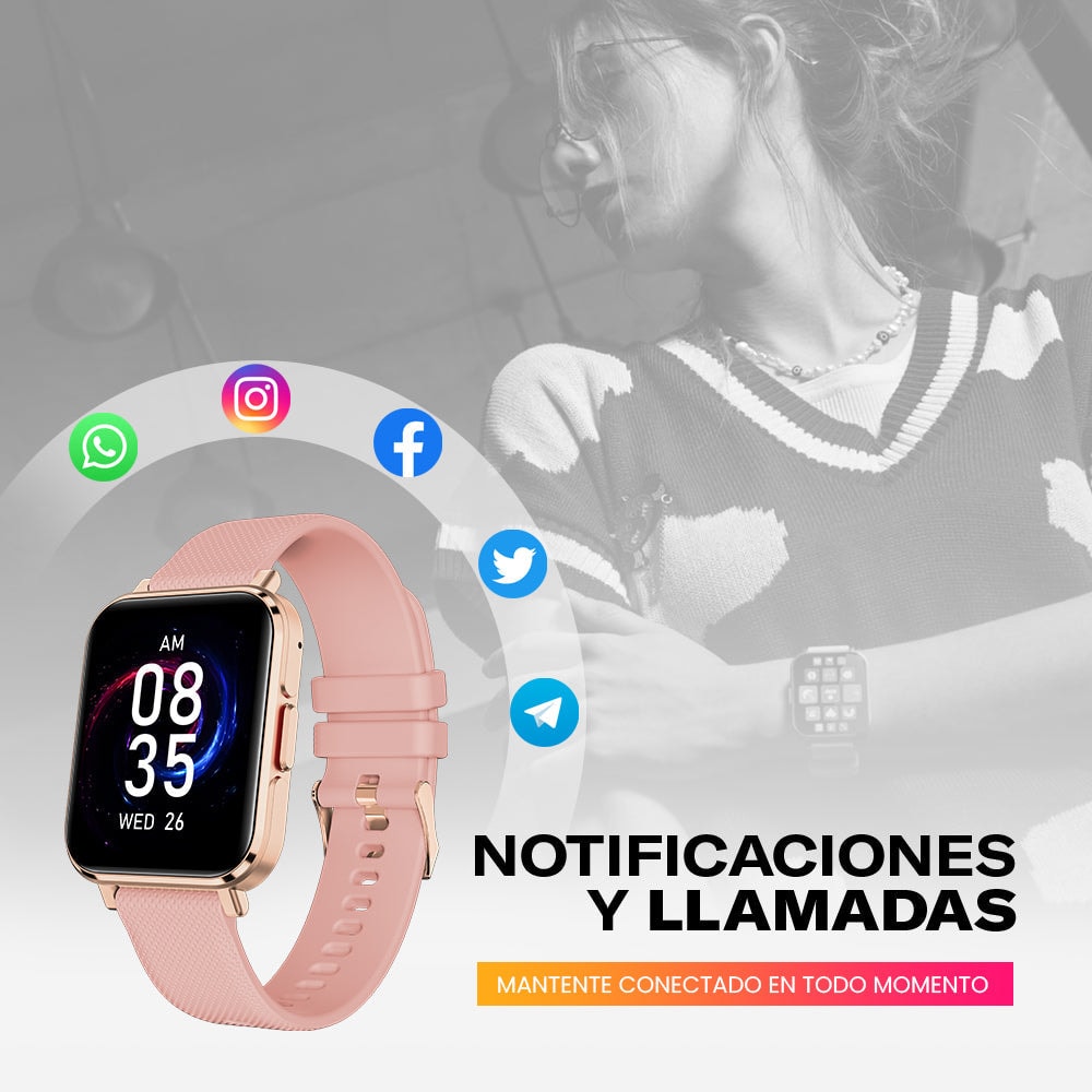 Smartwatch Reloj Kronos Optimum STF Pantalla 1.85"Resistencia al agua IP67 Rosa — imagen 10
