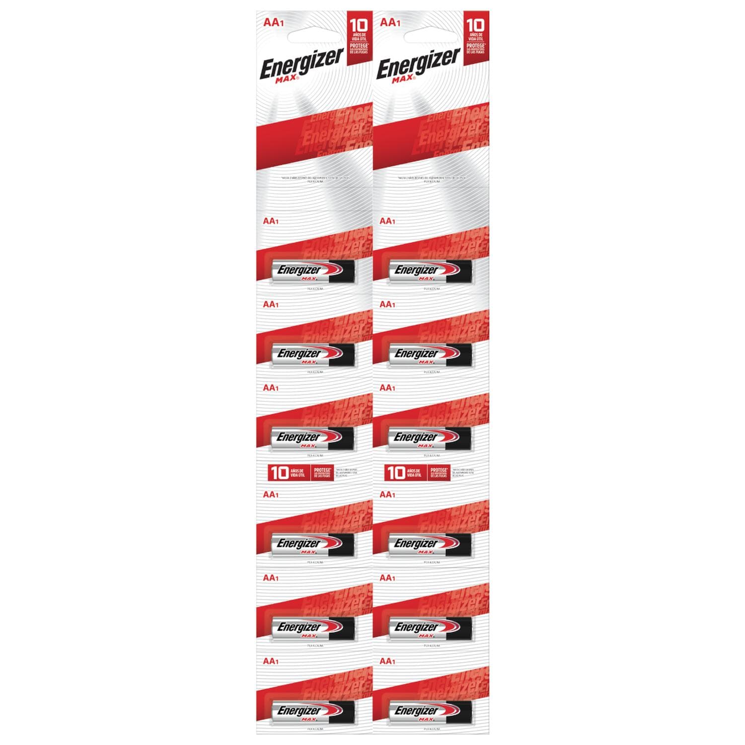 Pila Energizer Max Aa Alcalina Tira 12 Unidades — imagen 1