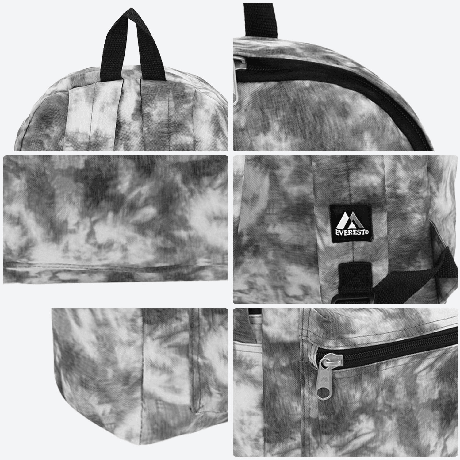 Mochila Everest Hombre Mujer Negro Gris Escolar 14L — imagen 4