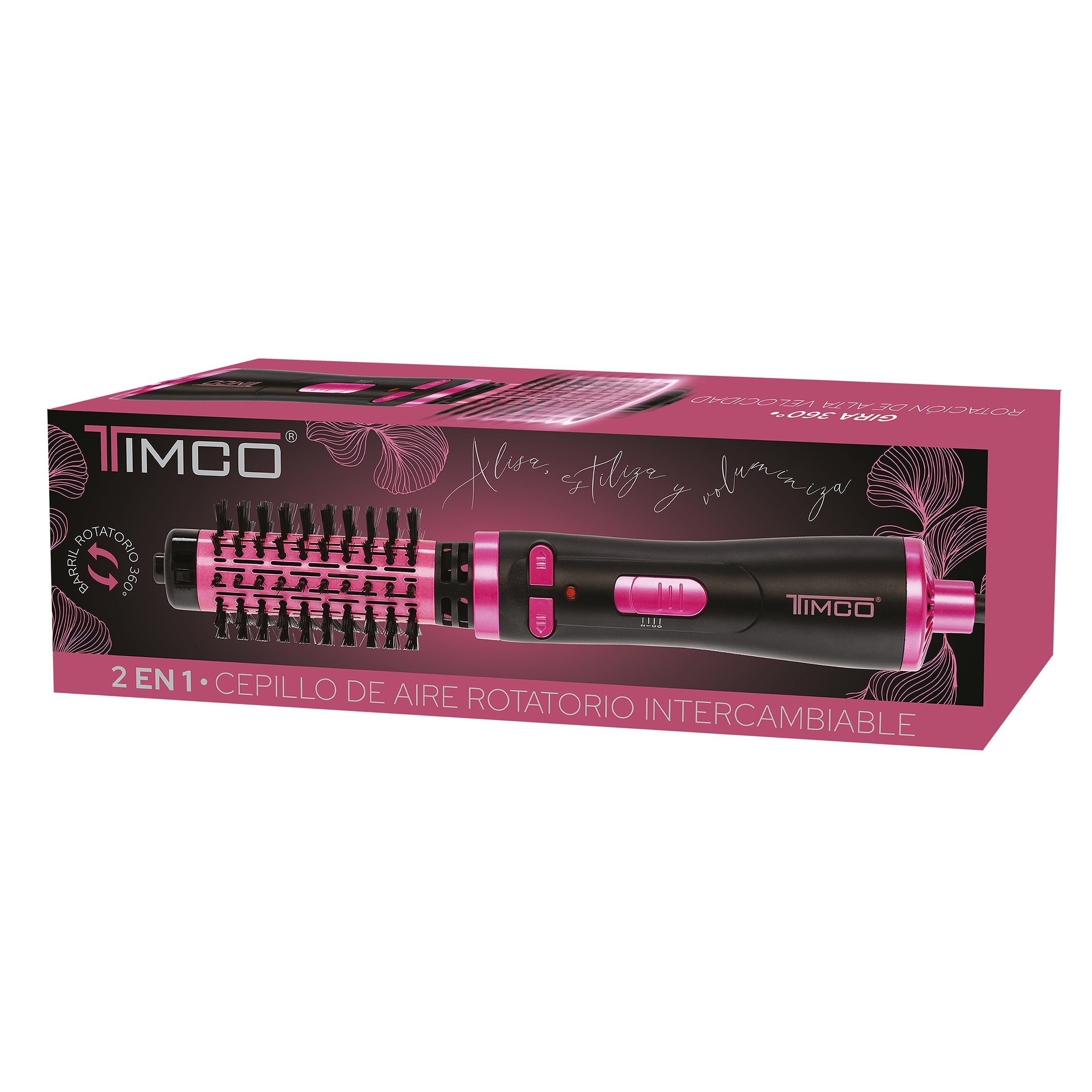 Cepillo de Aire Electrico Giratorio 2 en 1 Tourmaline Timco AJ-360R — imagen 7