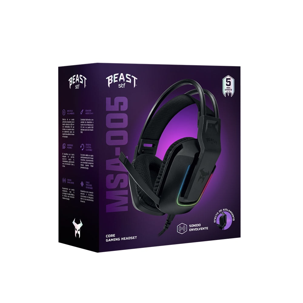 Audífonos Gamer Alámbricos On ear STF Beast MSA-005: Videojuegos, Micrófono ajustable, Efecto aislamiento — imagen 12