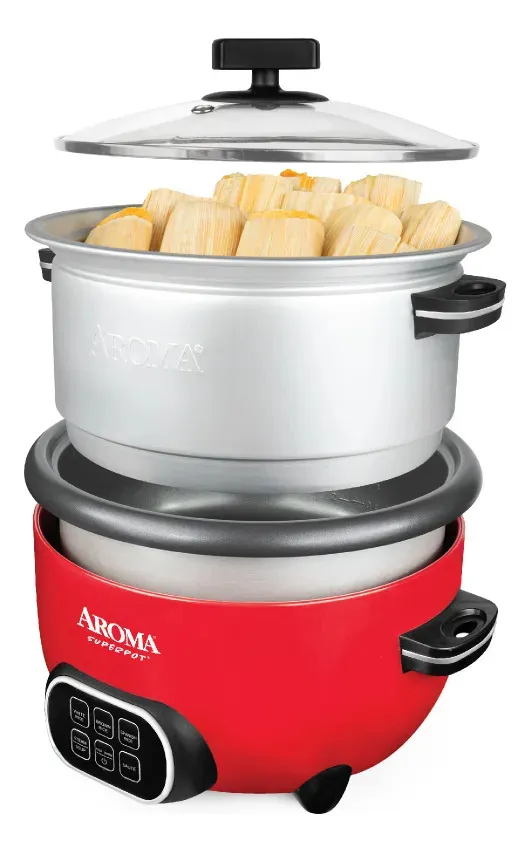 AROMA ARC-1021DR Olla Multifuncional Color Rojo Capacidad De 20 Tazas — imagen 3