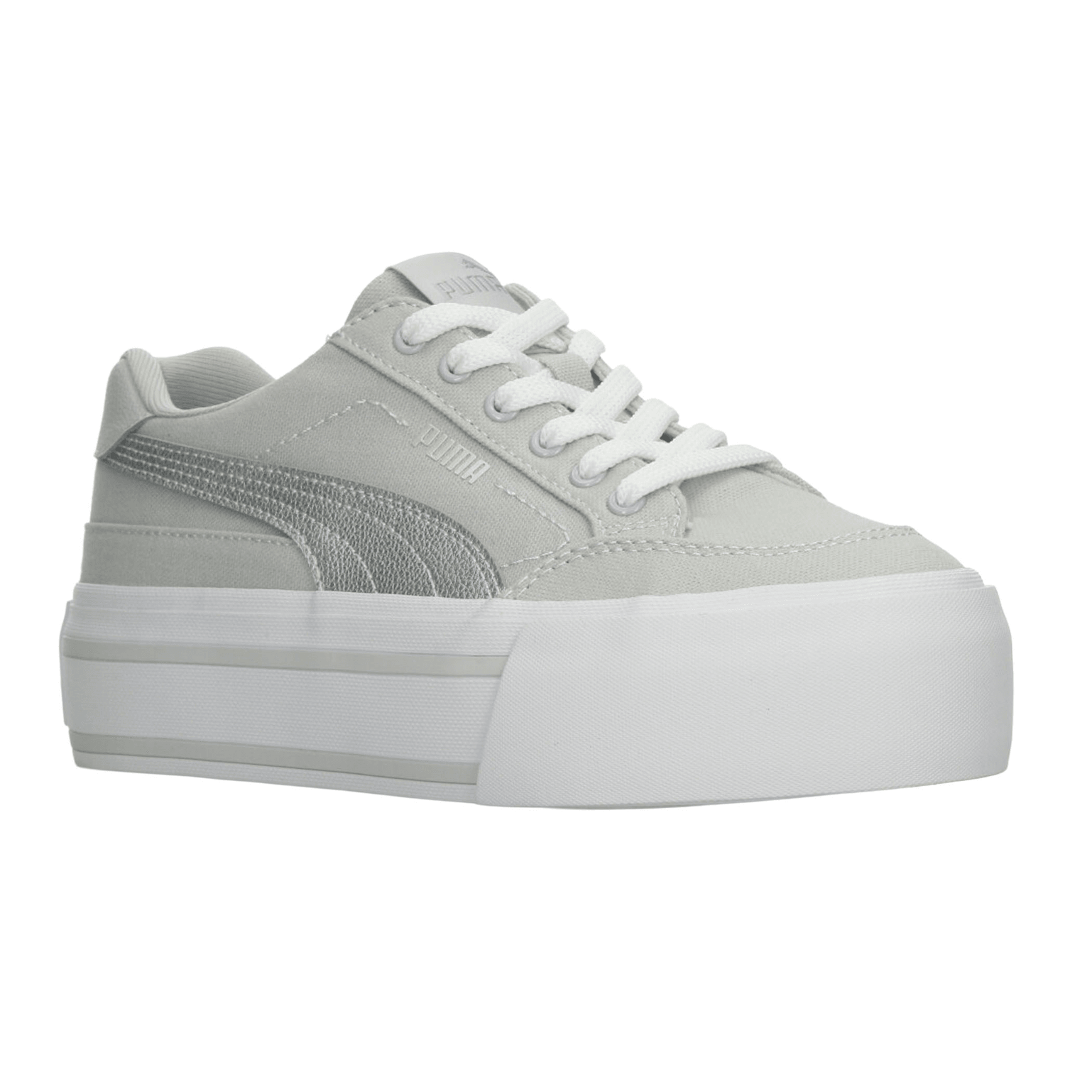 Tenis Puma Court Classic Vulc Dama Casual Plataforma Gris Mujer — imagen 2