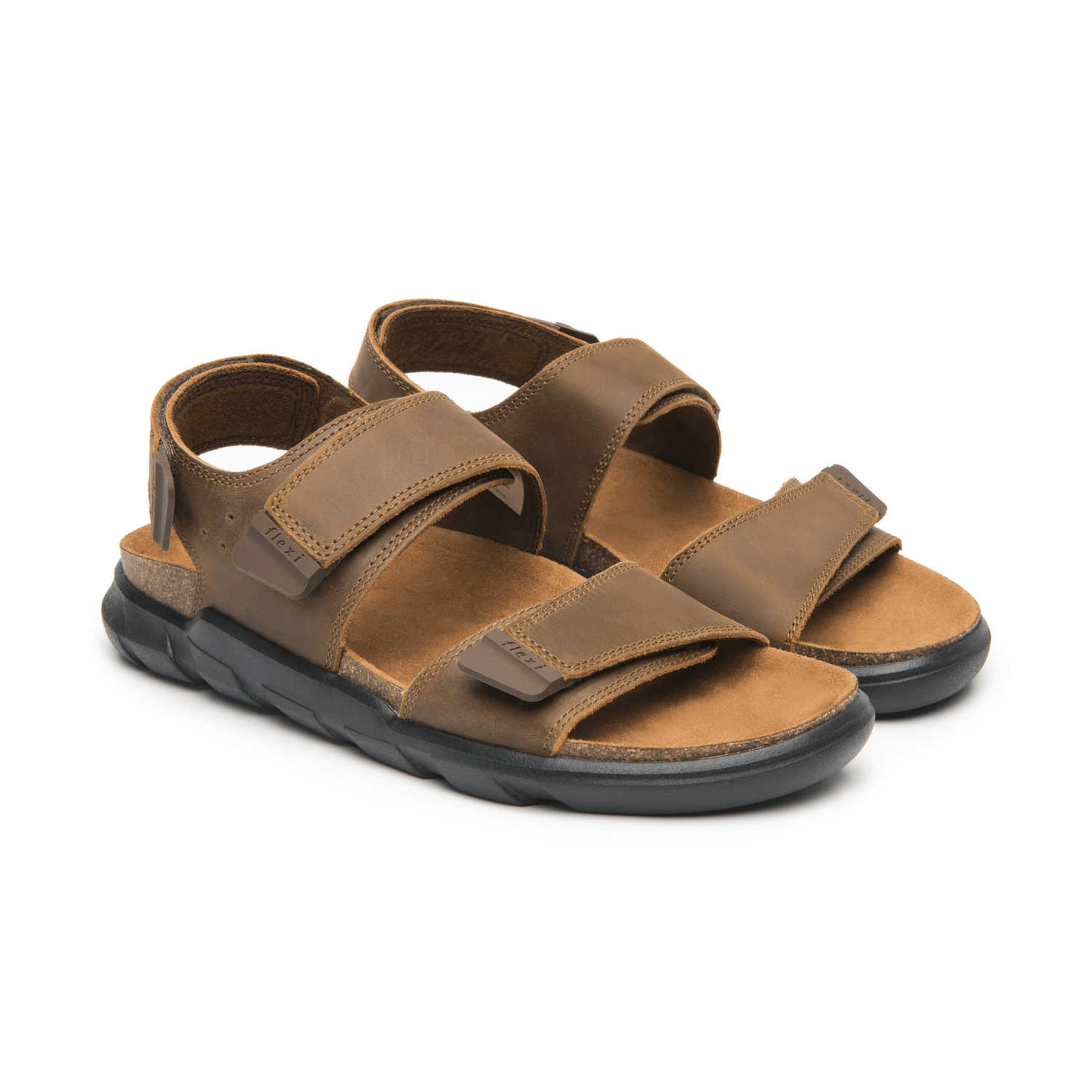 Sandalia Flexi Hombre Casual Cinta Adhesiva Café Caballero — imagen 4