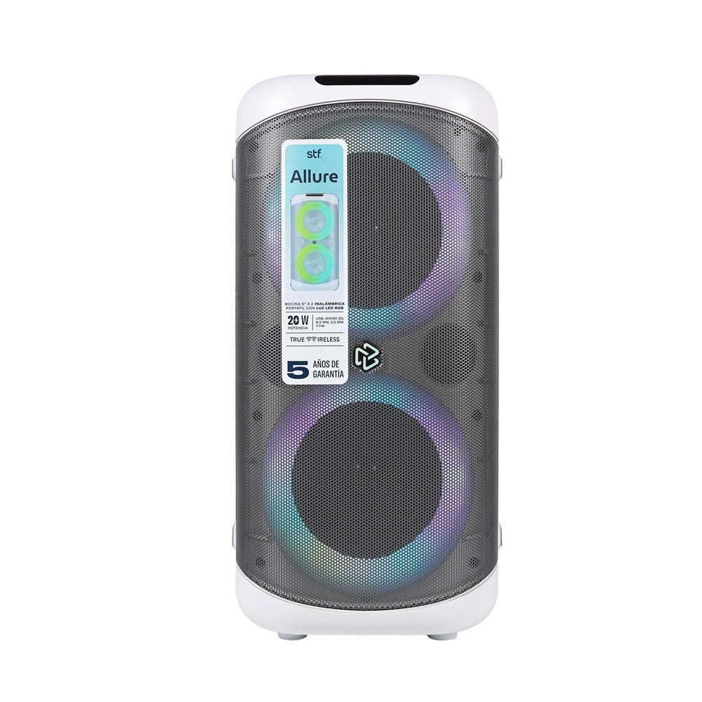 Bocina Portatil Allure 5x2 STF 20W 3hrs Uso Blanco — imagen 4