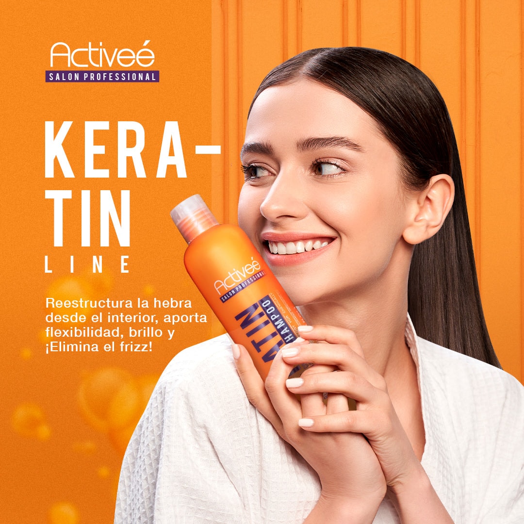 Acondicionador Activee Professional Keratin Tecnologia para cuidado Intensivo de Cabello Quimicamente tratado Libre de Sal — imagen 6