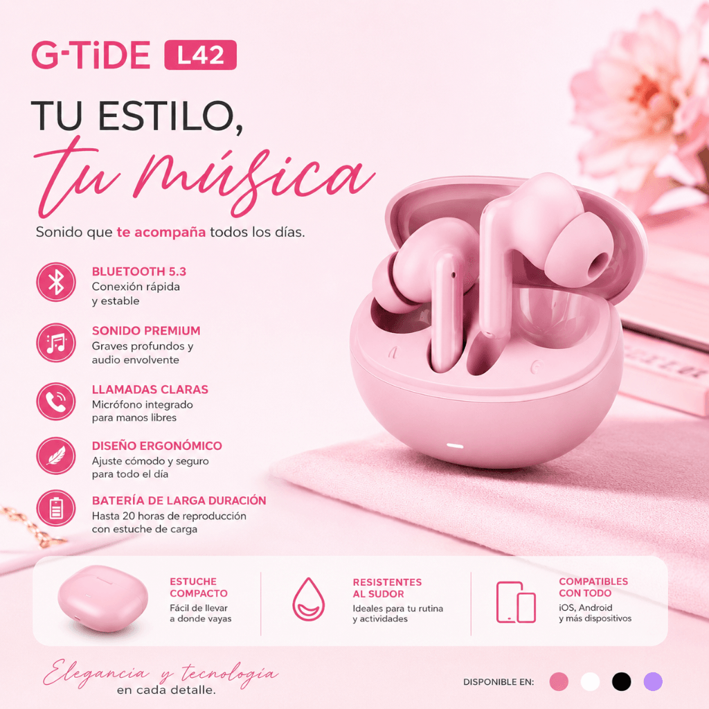 SMARTWATCH XIAOMI REDMI WATCH 6 ACTIVE (ORANGE) + BOCINA XIAOMI SOUND POCKET (ROSA) + AUDIFONOS G-TIDE L42 (ROSA) — imagen 5
