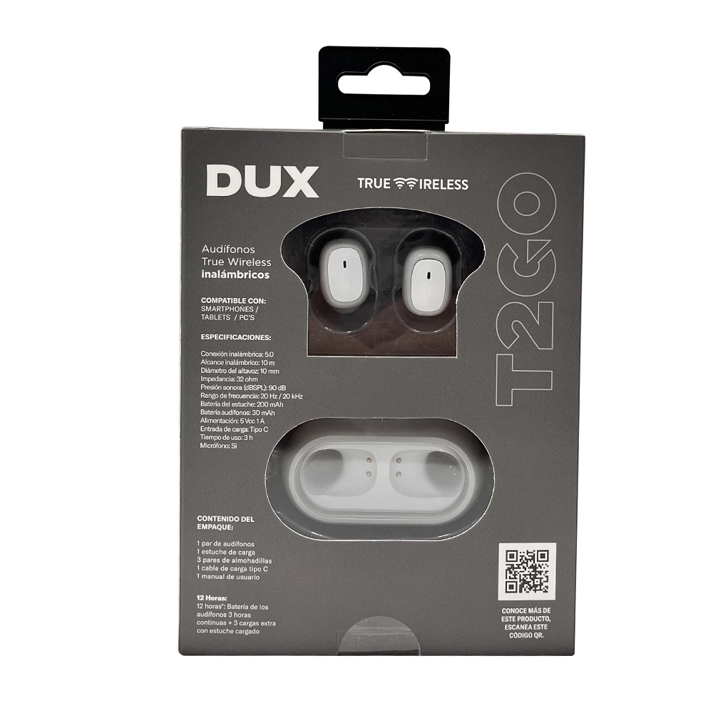 Audífonos Inalámbricos Tws Dux T2GO 3hrs Uso Micrófono Gris — imagen 5