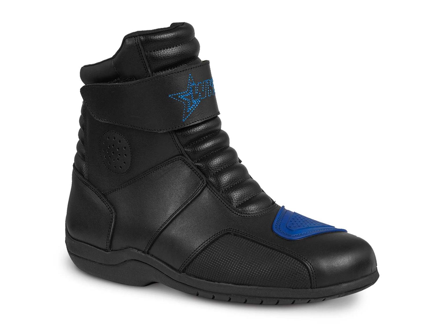 Botas hombre motociclista biker touring WKL 80008 Negro Azul — imagen 2