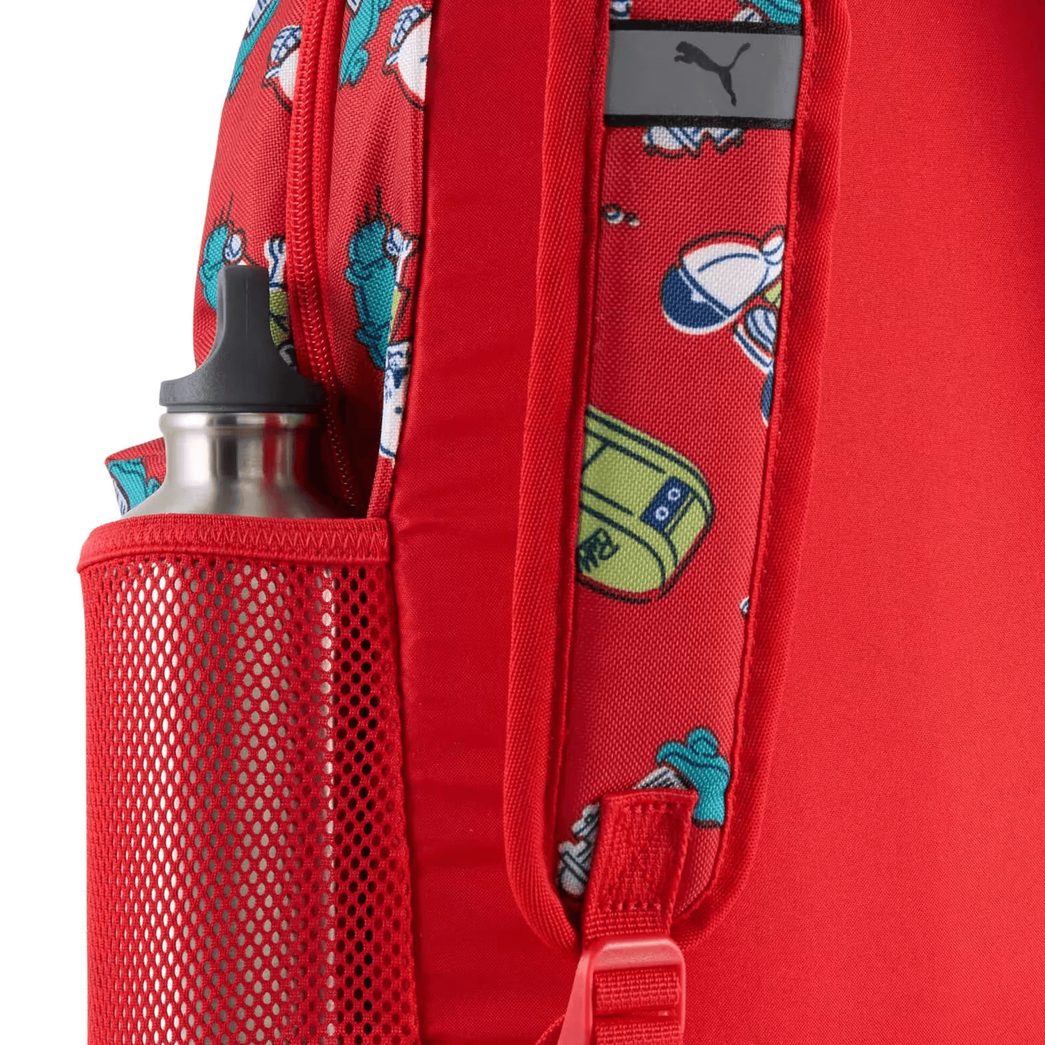 Mochila Niño Puma Phase Rojo Escolar Bolsillo lateral Infantil 11L — imagen 4