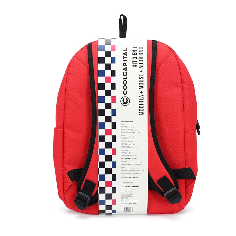Mochila para laptop + mouse alámbrico CoolCapital Cuadros 15" pulgadas combo — imagen 4