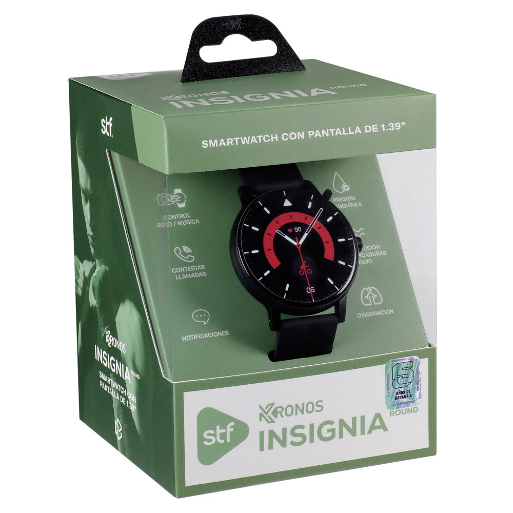 Smartwatch Reloj Kronos Insignia Round STF Pantalla 1.3" Resistencia al agua IP65 Negro — imagen 10
