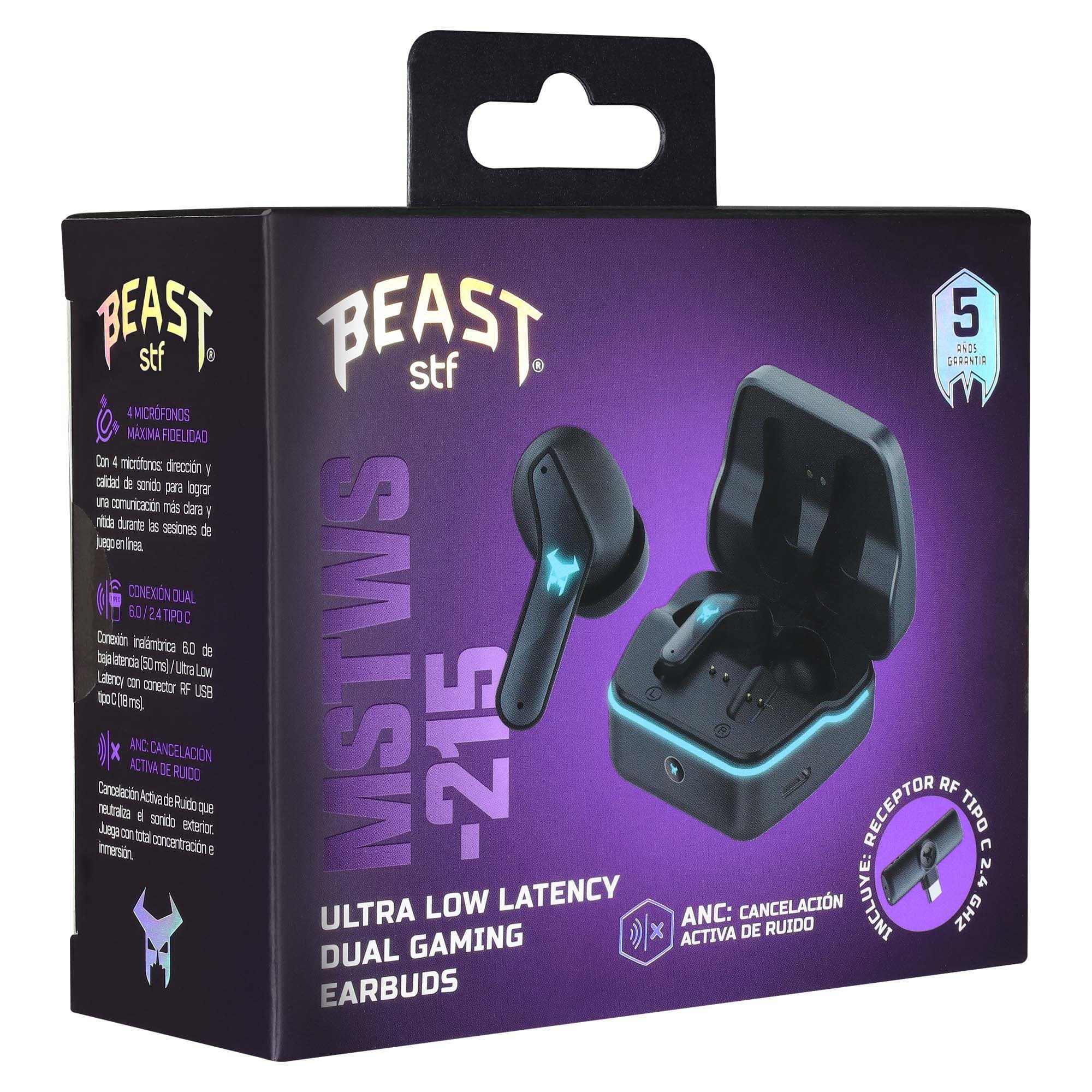Audífonos Inalámbricos TWS Gamer MSTWS-215 Negro Doble Conexión, Sonido HD y Baja Latencia — imagen 14