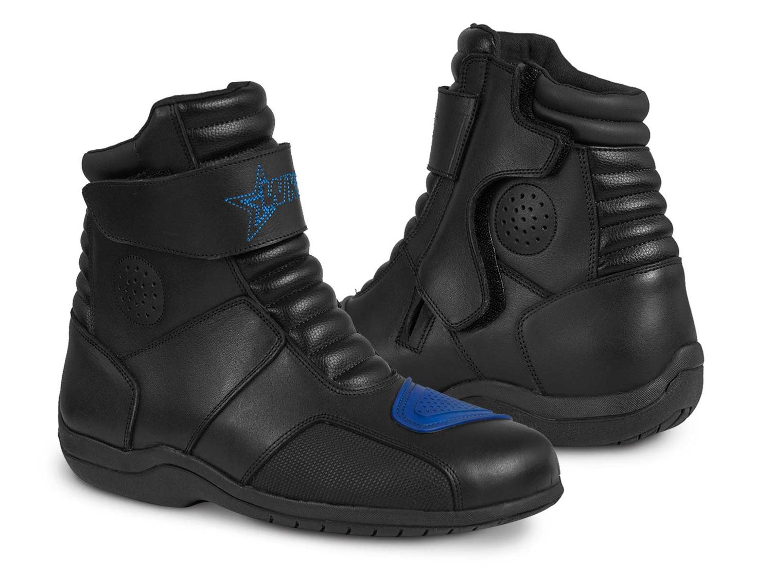 Botas hombre motociclista biker touring WKL 80008 Negro Azul — imagen 1