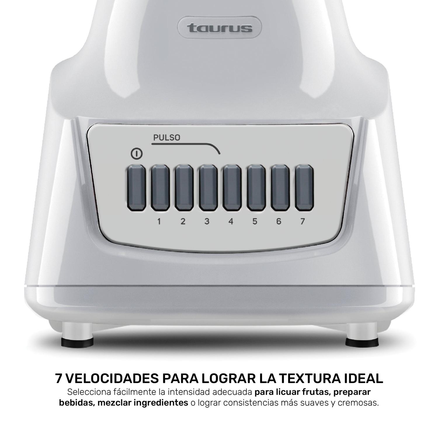 Licuadora Taurus Magnifique 7 Velocidades Vaso de Vidrio 1.5 L Blanca — imagen 5