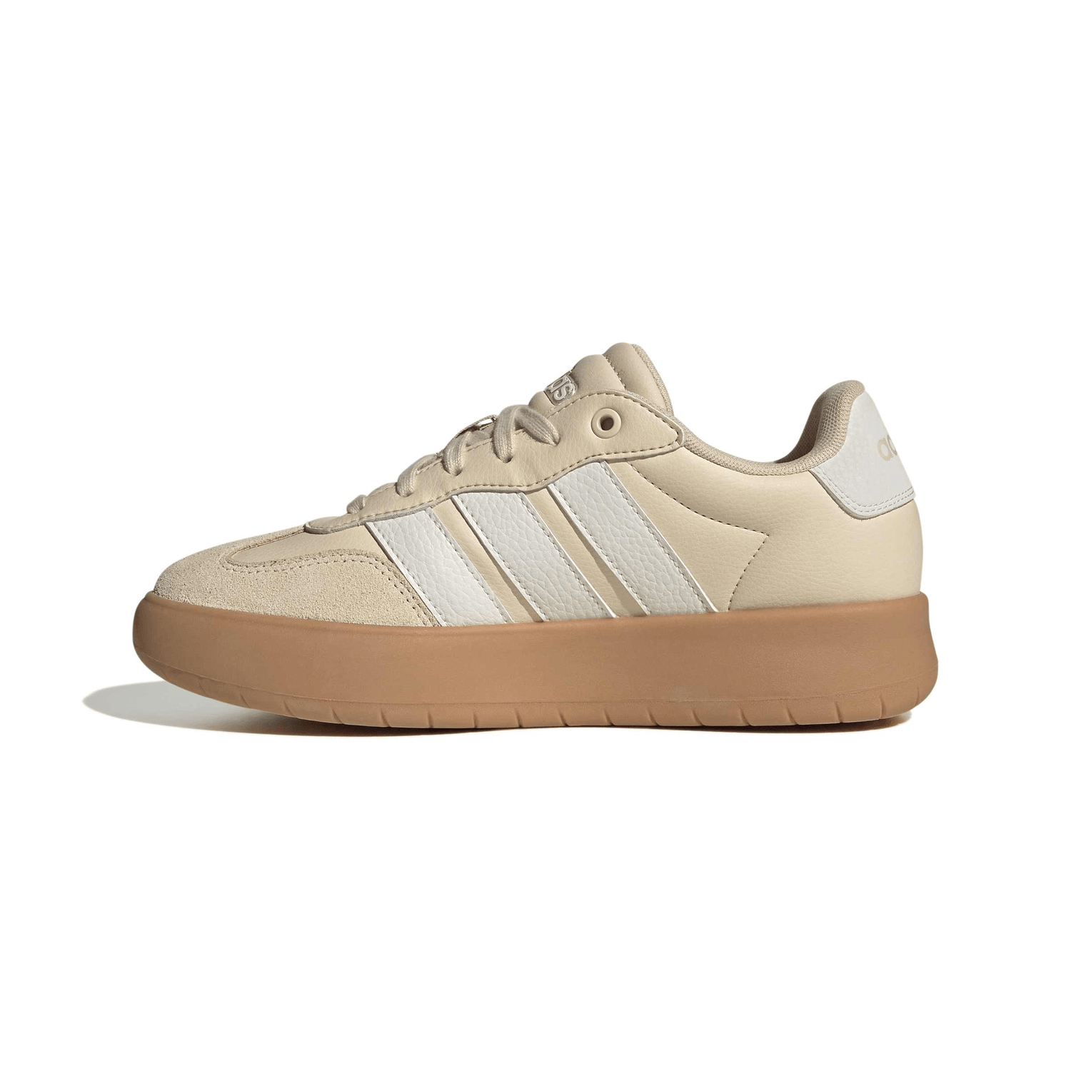 Tenis Adidas Barreda Dama Beige Casual Cintas Gamuza Mujer — imagen 5