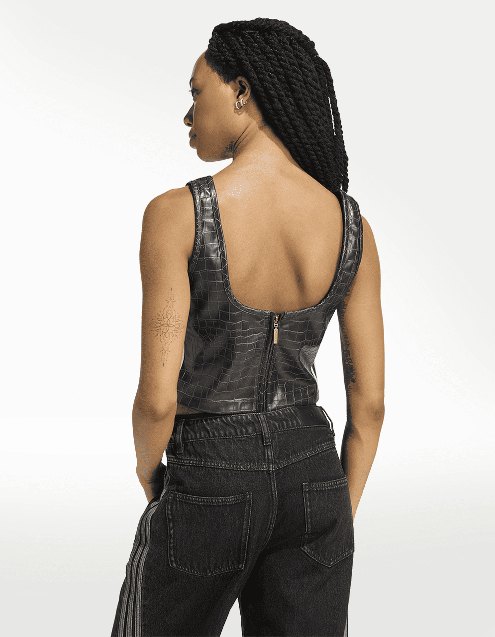 Corset Adidas Pleather Negro - Mujer — imagen 5