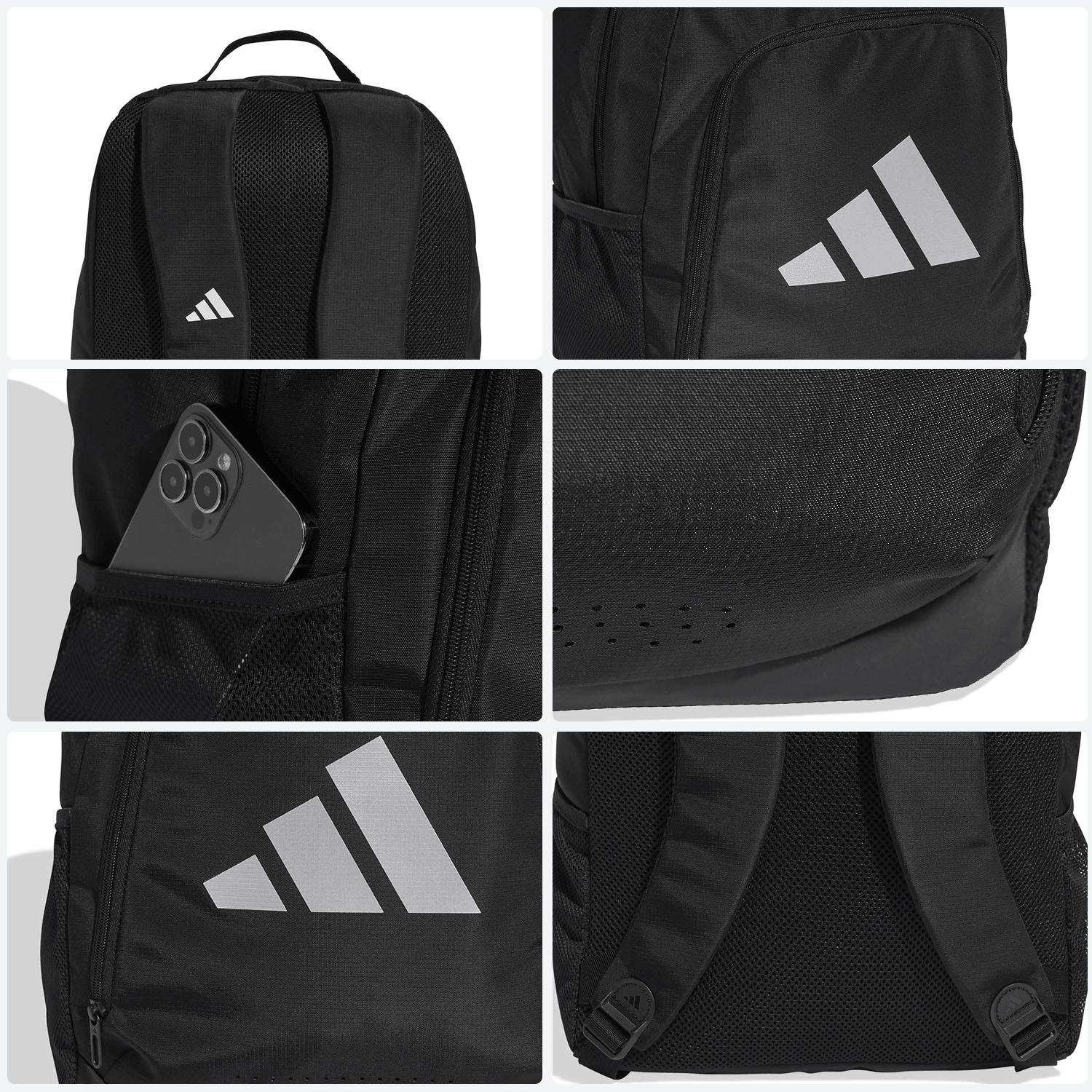 Mochila Adidas Graphic Defender Unisex Escolar Negro Unisex 23L — imagen 6