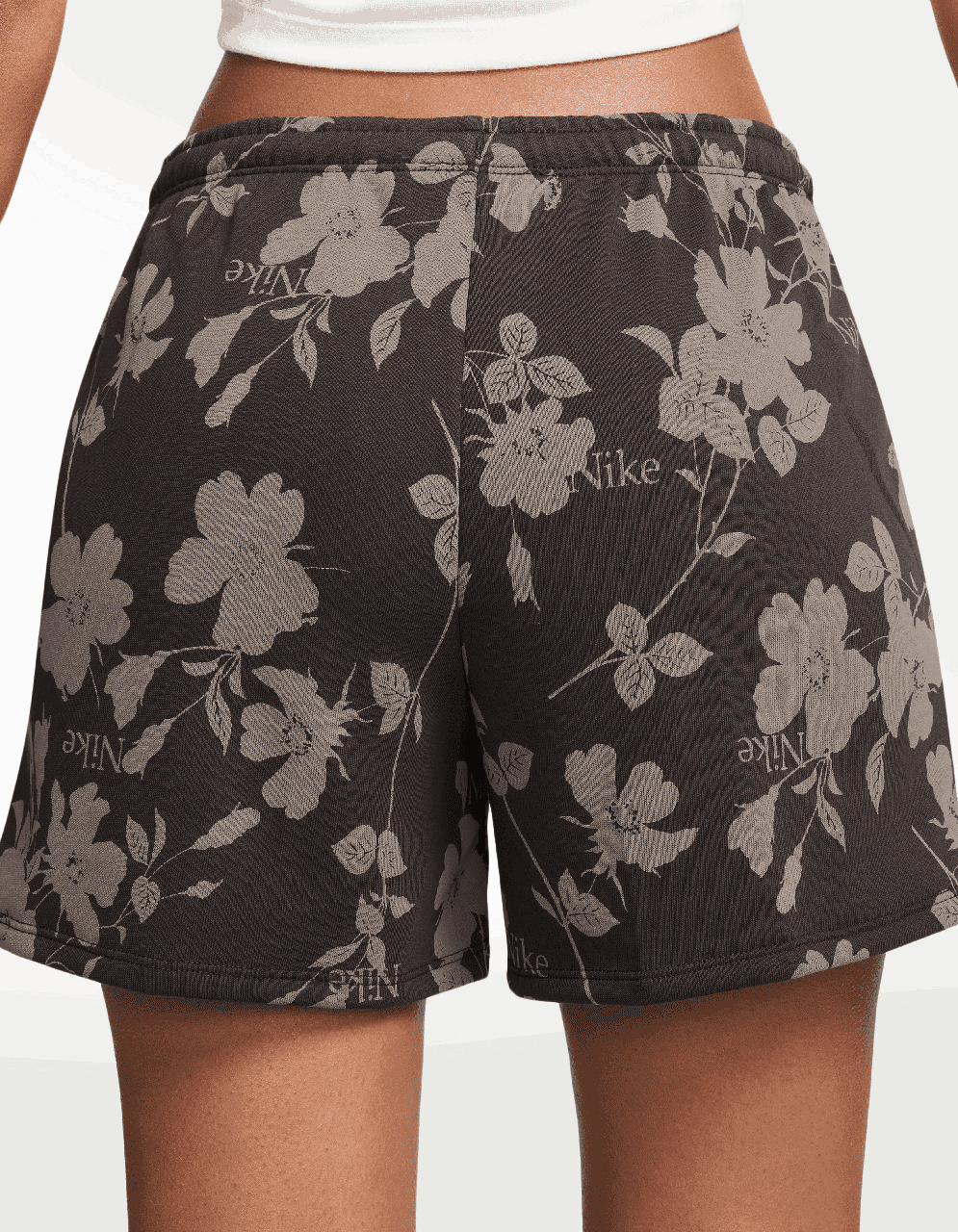 Short Nike W NSW NK CHLL FT MR 4 AOP Café - Mujer — imagen 4