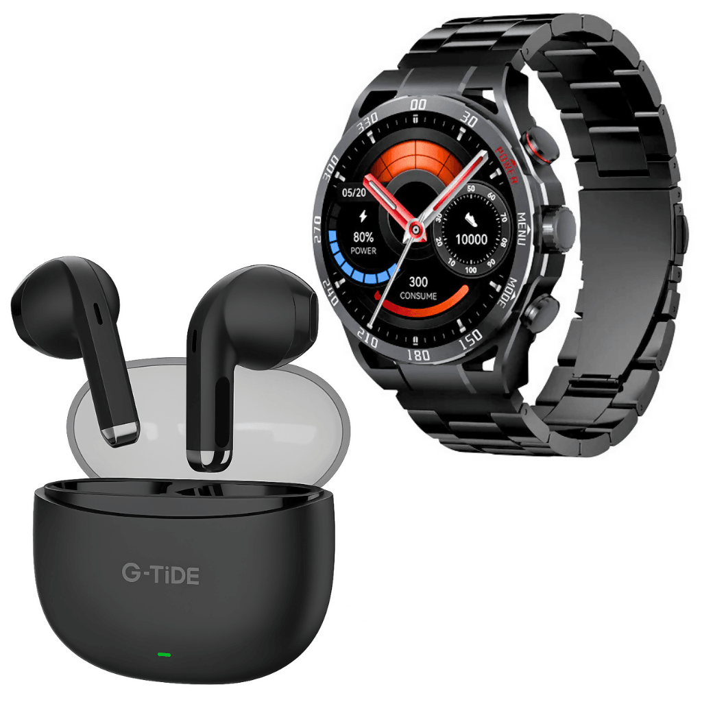 Smartwatch Filwans GTR Negro + Audífonos G-tide L21 Negro — imagen 2