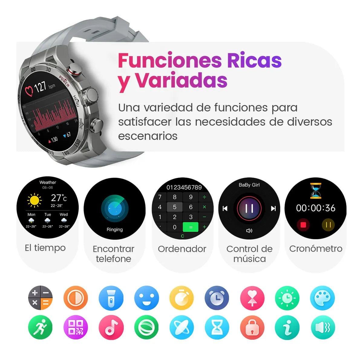 Smartwatch Reloj Filwans Gtr Bluetooth Llamada 1.43 Amoled,llamadas, notificaciones — imagen 11