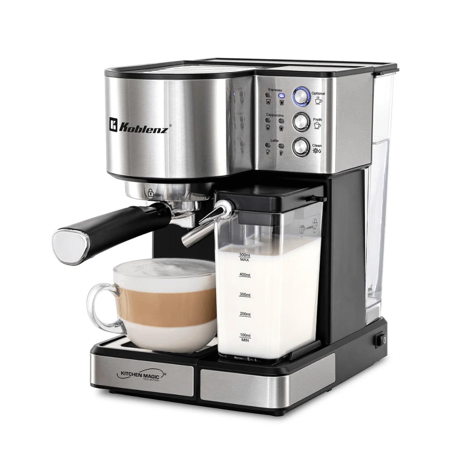 CAFETERA KOBLENZ CKM1350 ESPRESSO LATTE CAPUCCINO ACERO INOX — imagen 1