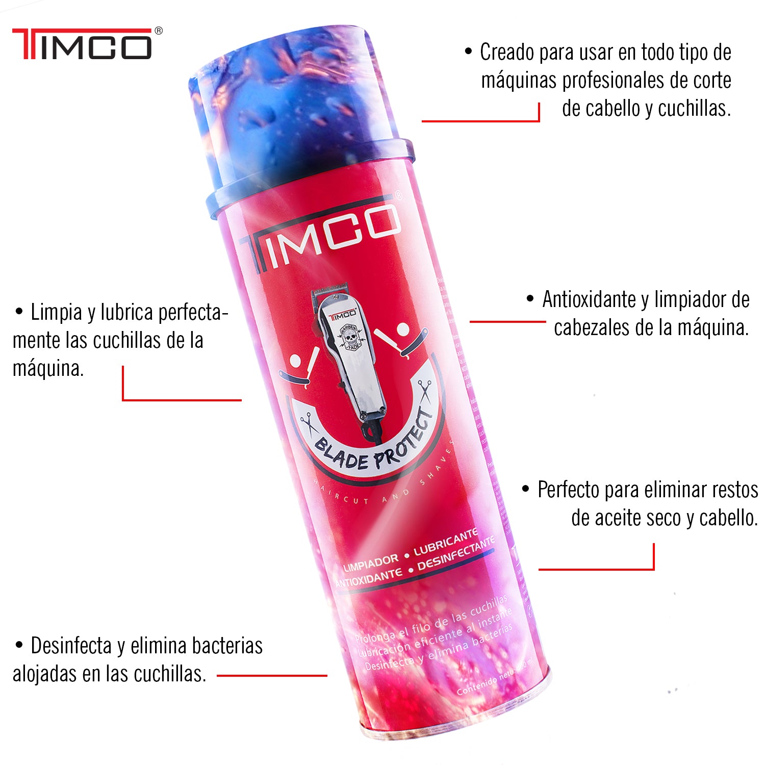 Spray Lubricante Multibeneficios 4 en 1 Desinfectante Limpiador Antioxidante Timco SPR-G — imagen 8