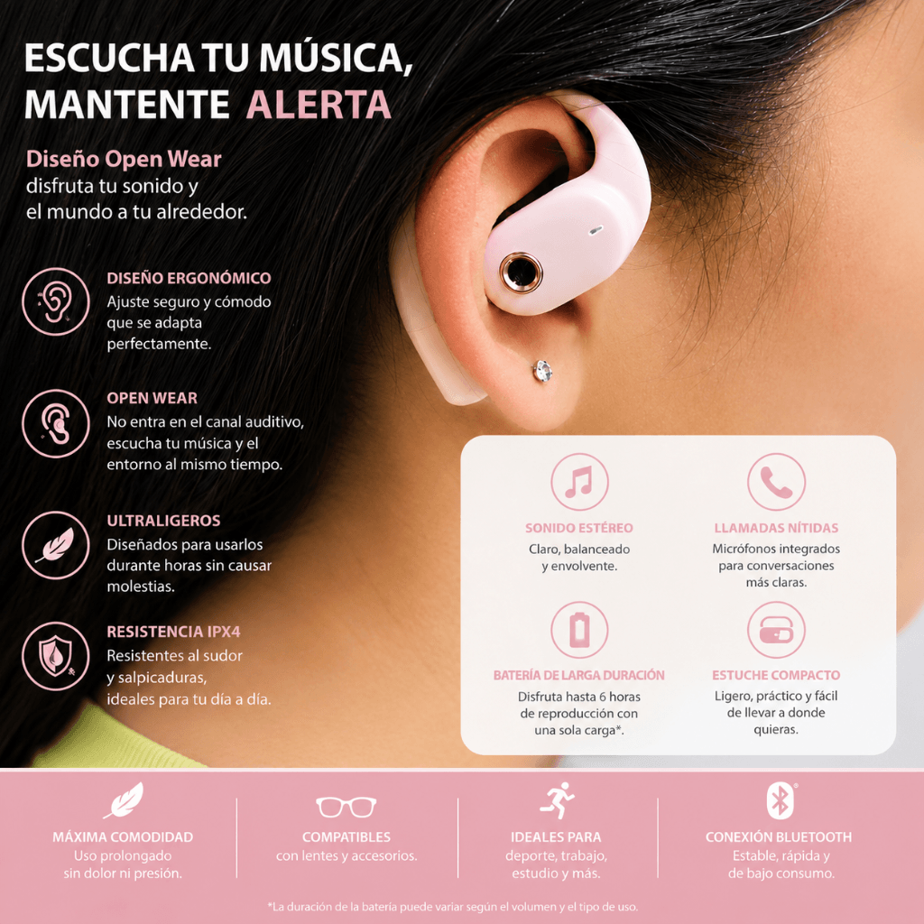 SMARTWATCH FUTUREM DW01 (DORADO) + AUDIFONOS G-TIDE OWS 8 (ROSA) — imagen 8