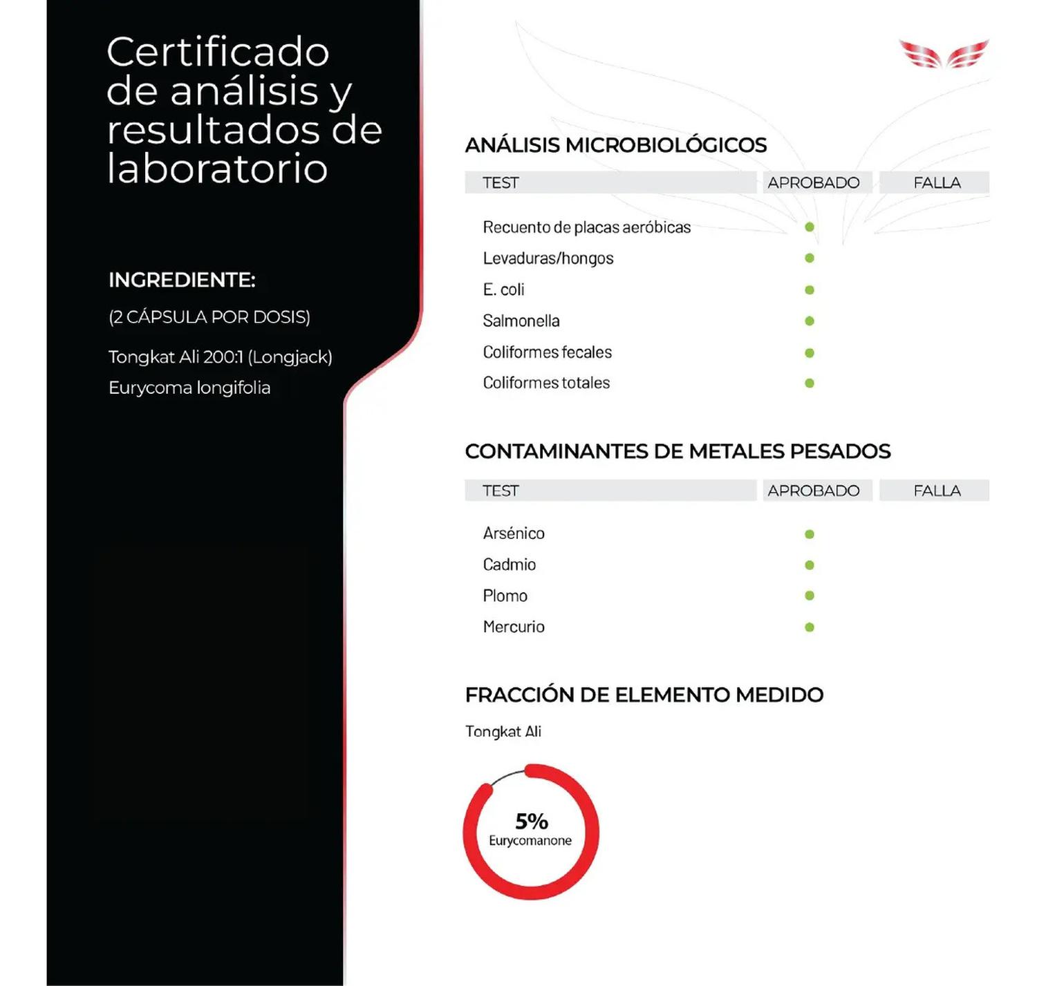 Ultra Pure: Tongkat Ali 200:1 Men's Testo, Extracto Concentrado, Vitalidad Masculina, 150 Cápsulas — imagen 5