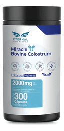 Miracle: Calostro Bovino 50% IgG, Inmunoglobulinas y Factores de Crecimiento, 300 Cápsulas