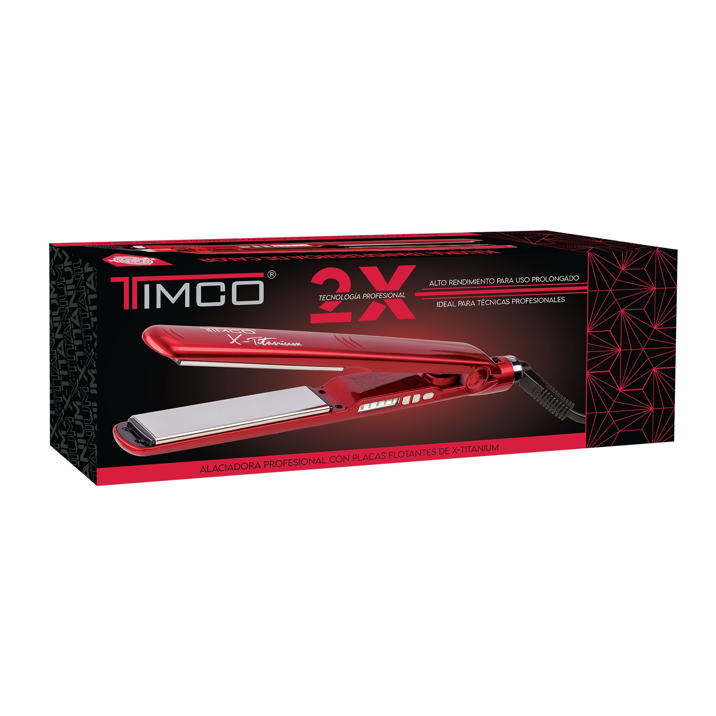 Plancha Alaciadora de Cabello Uso Profesional X-titanium Roja Timco TIT-230R — imagen 8