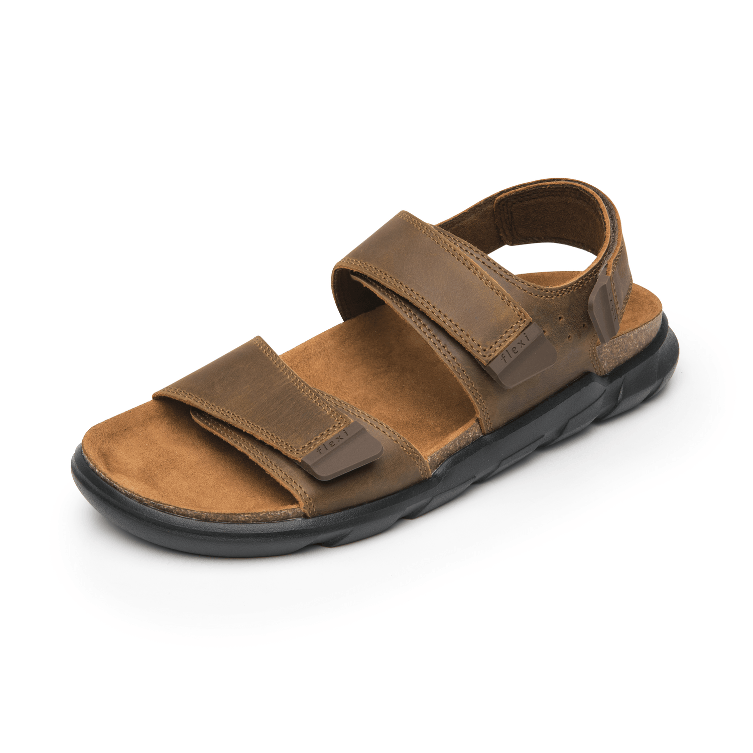 Sandalia Flexi Hombre Casual Cinta Adhesiva Café Caballero — imagen 3