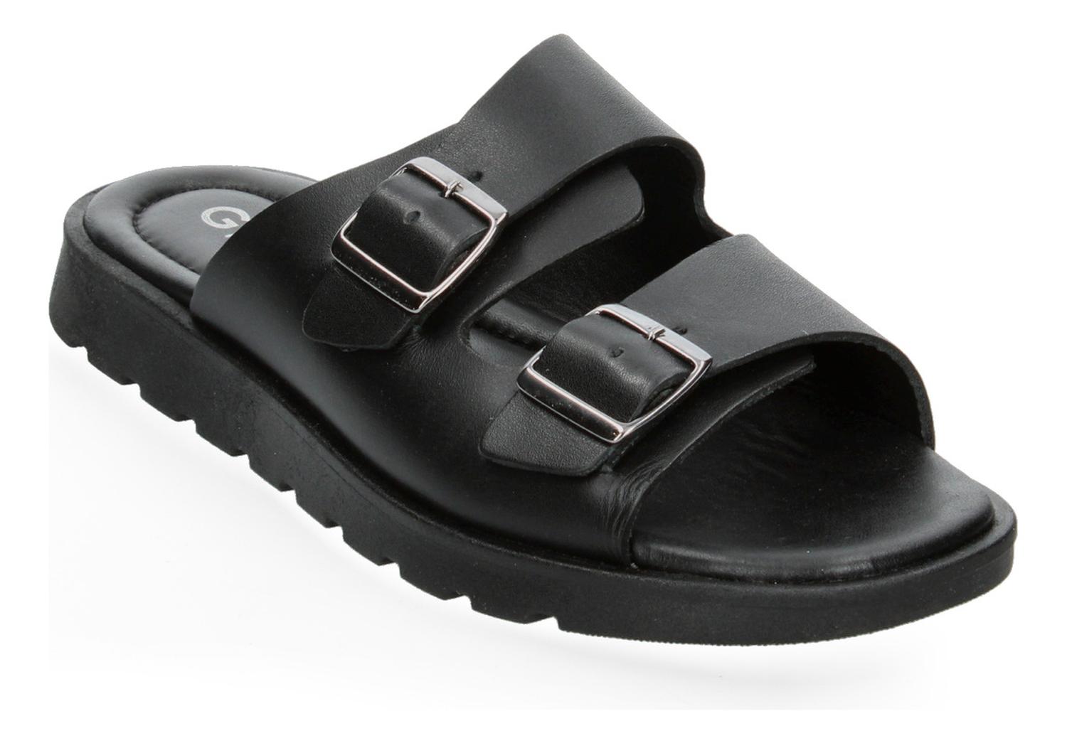 Sandalias Giusto Hombre Negro Hebilla Slides Casual Caballero — imagen 6