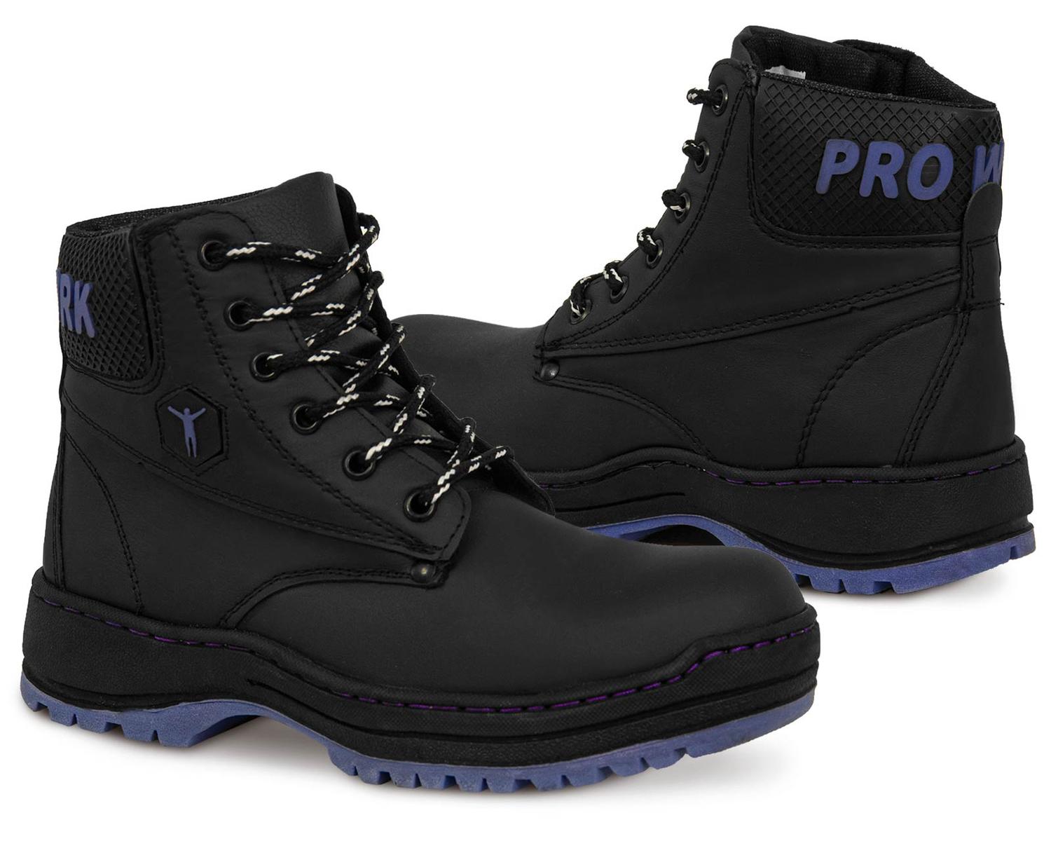 Bota Trabajo Mujer Casquillo Industrial Botines Morado PD344 — imagen 2