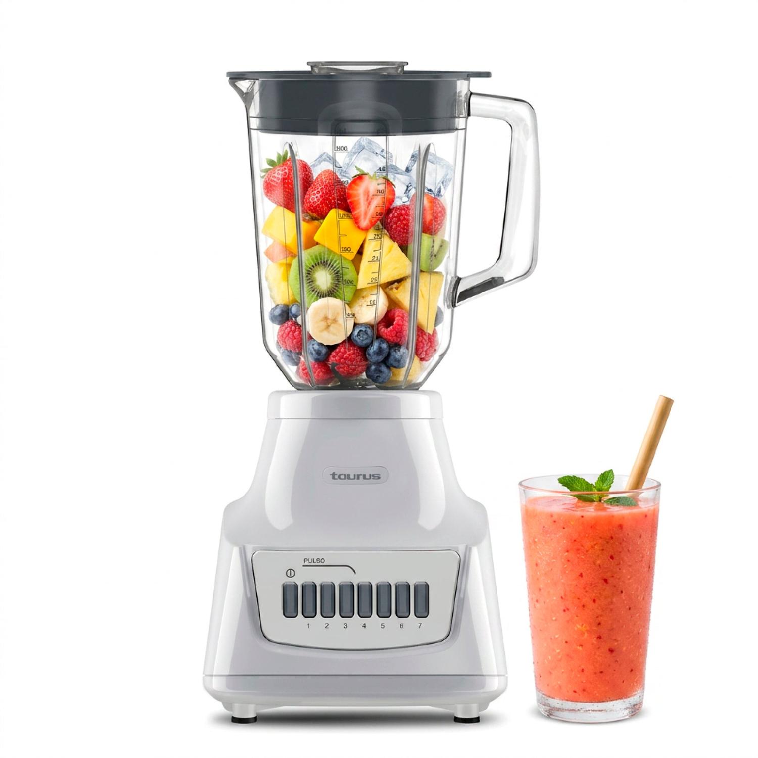Licuadora Taurus Magnifique 7 Velocidades Vaso de Vidrio 1.5 L Blanca — imagen 6