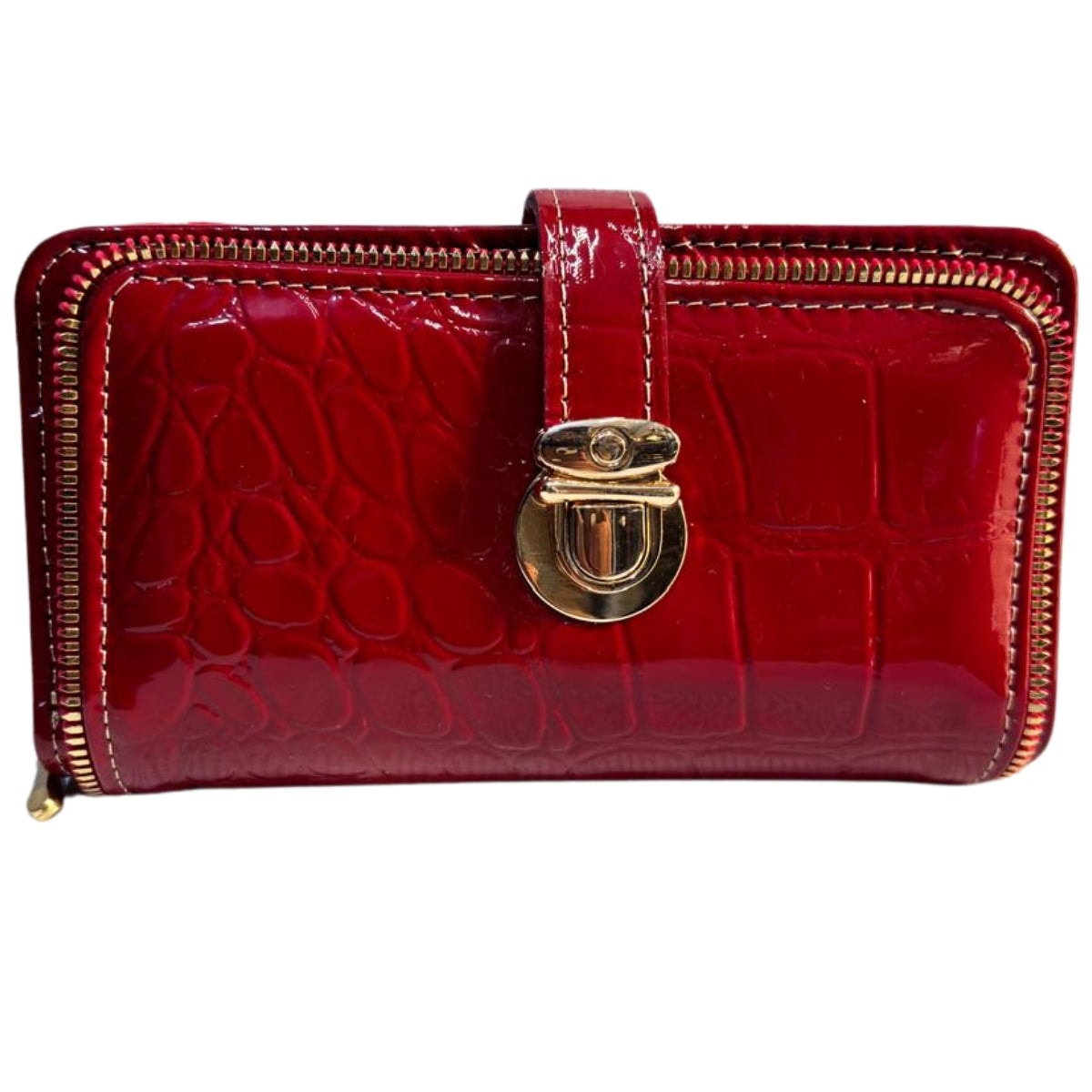 Cartera De Dama Piel Legitima Charol Ternera Edith — imagen 5