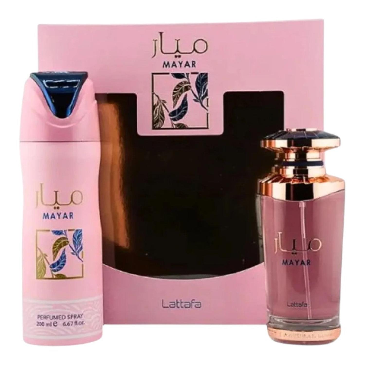 LATTAFA GIFT SET MAYAR 2 PIEZAS BODY SPRAY+PERFUME — imagen 2