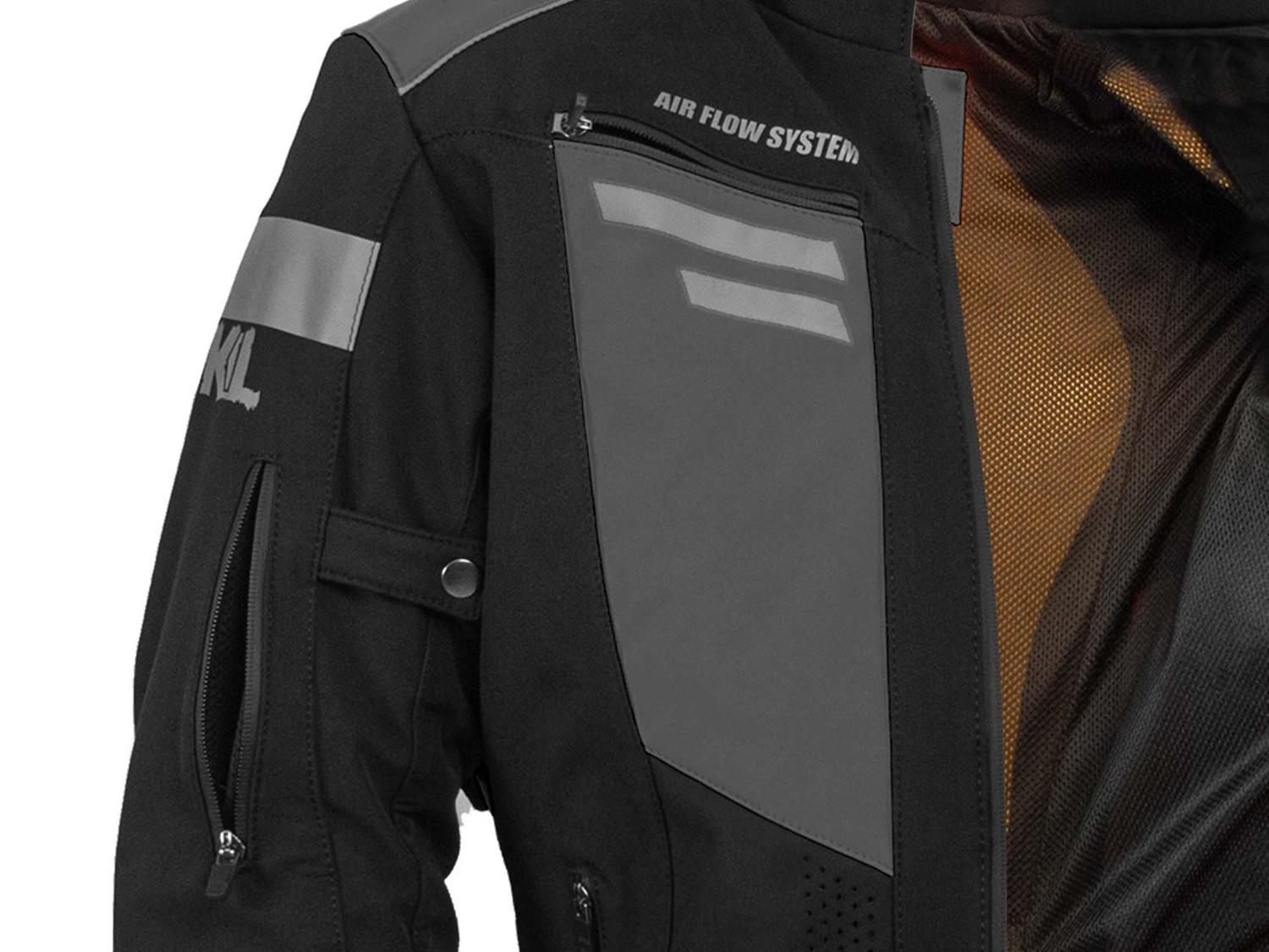 Chamarra Moto Hombre Impermeable Biker Protecciones WKL N/G — imagen 5