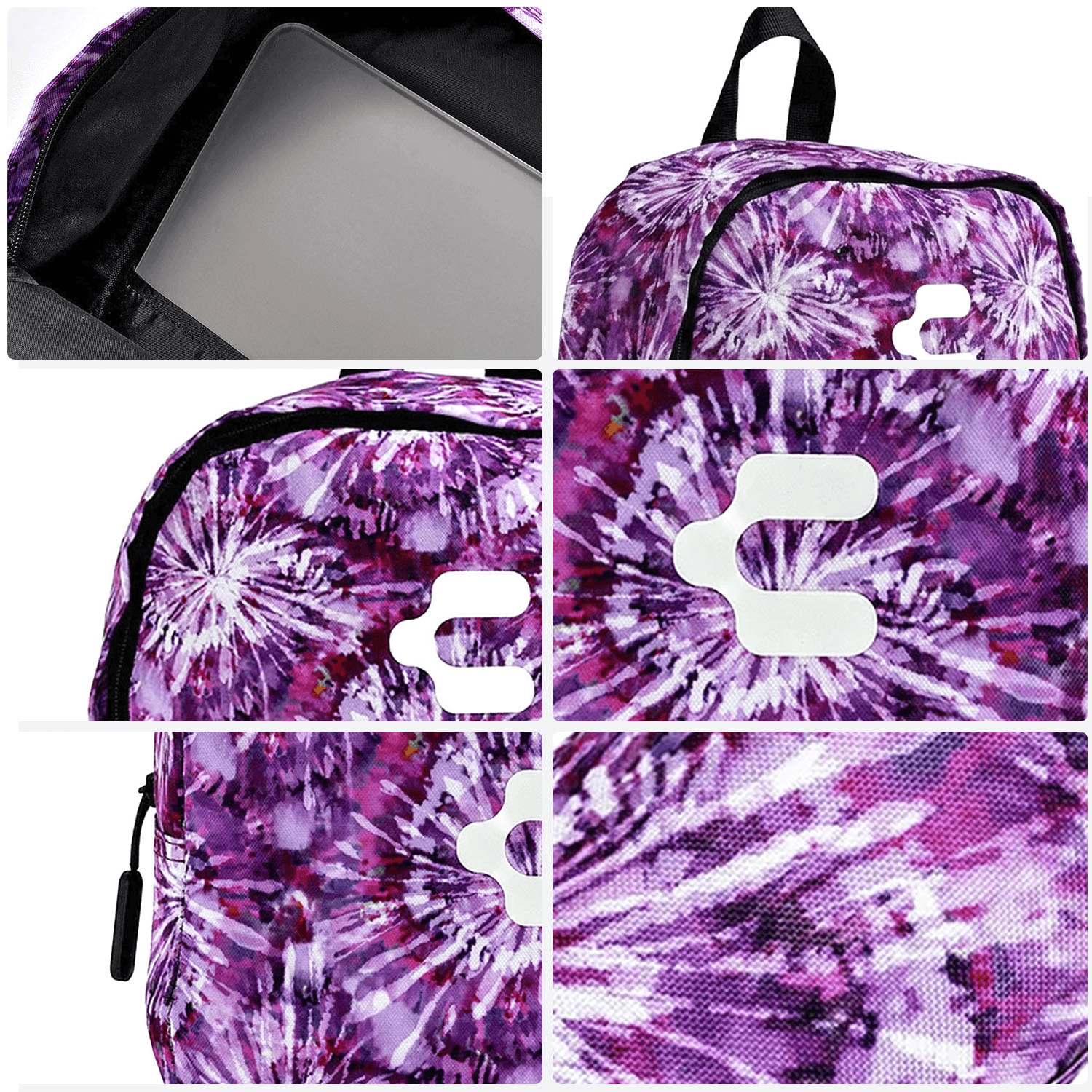 Mochila Charly Tie-Dye Niña Escolar Lonchera Morada Infantil — imagen 9