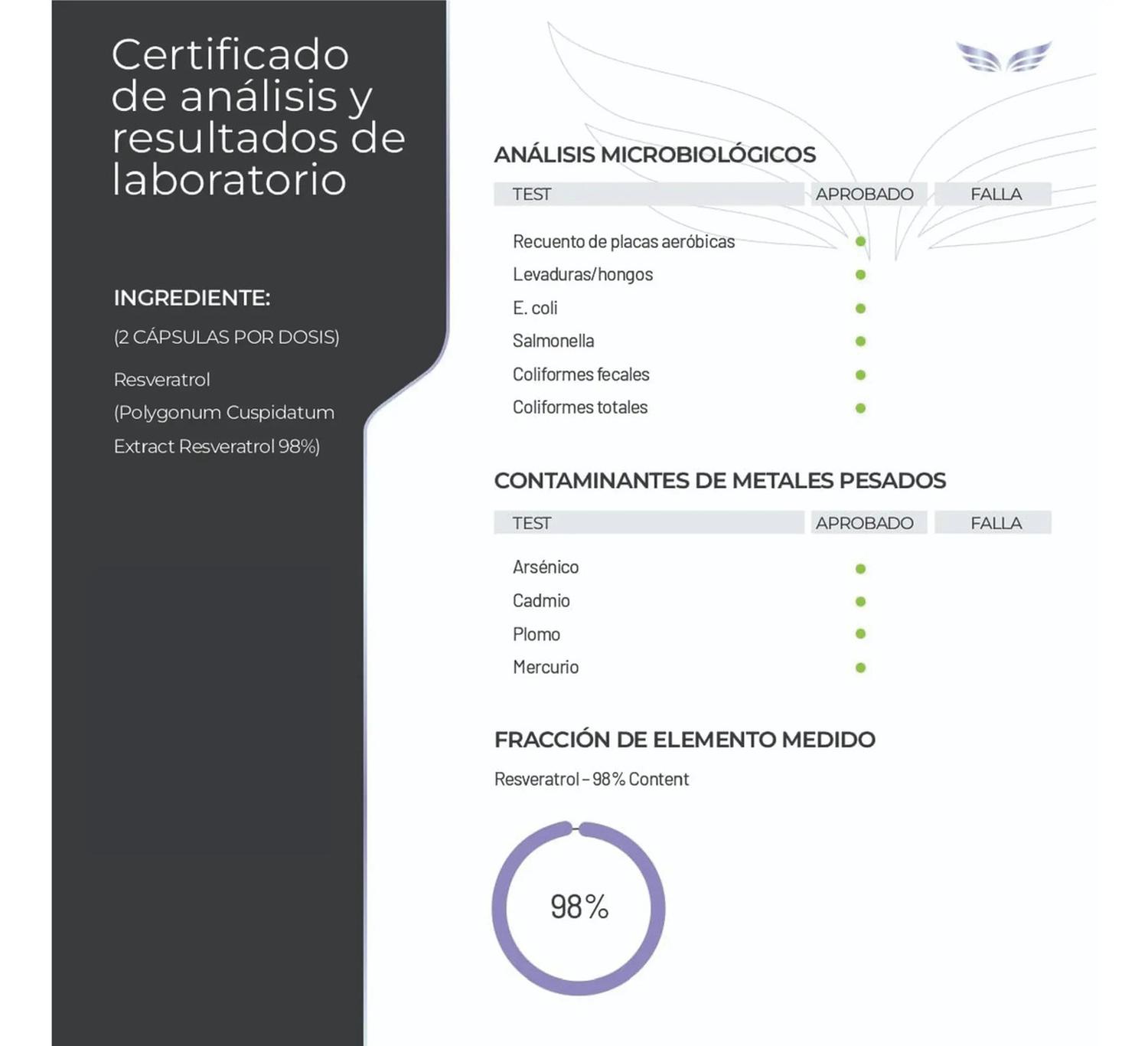 Ultra Pure: Resveratrol 98%, Trans-Resveratrol + Sirtuinas, para Salud Cardiovascular, 300 Cápsulas — imagen 7