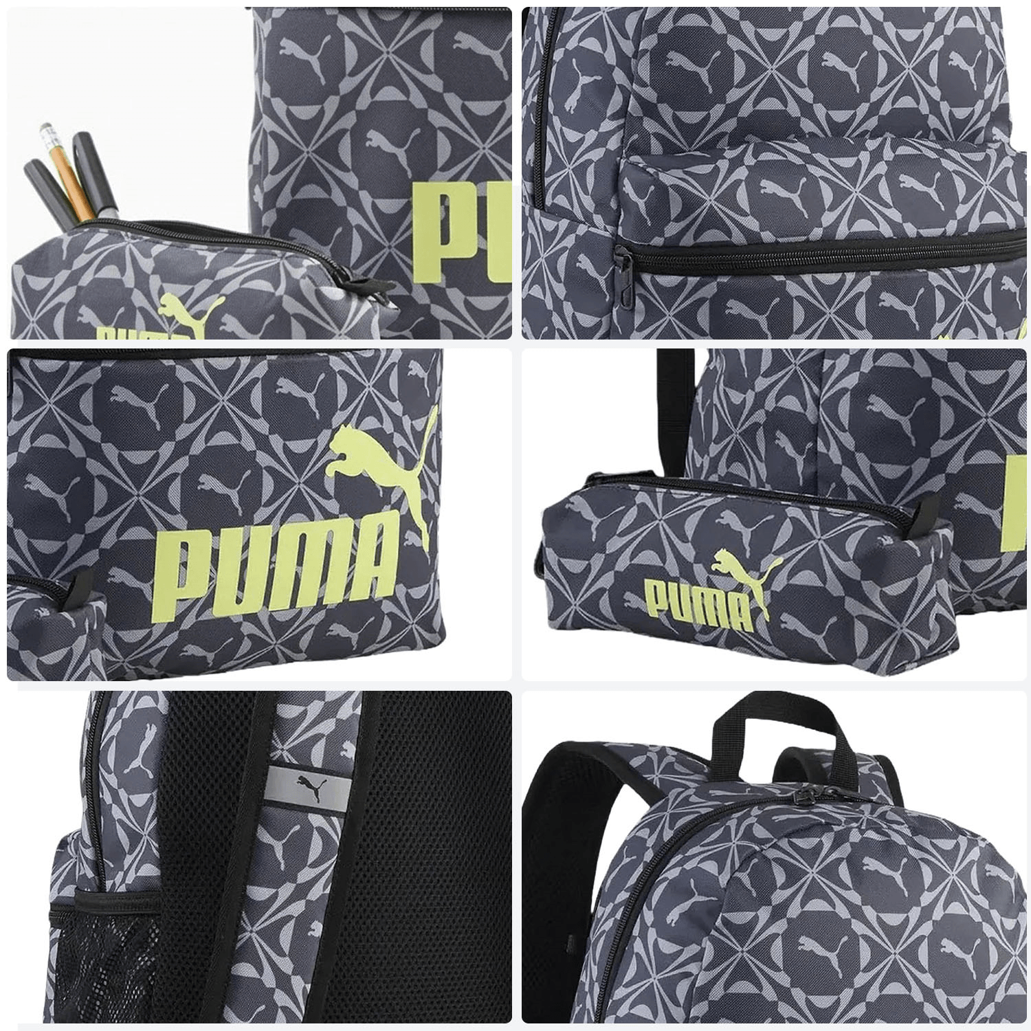 Mochila con lapicera Puma Phase Gris Escolar Unisex 20L — imagen 5