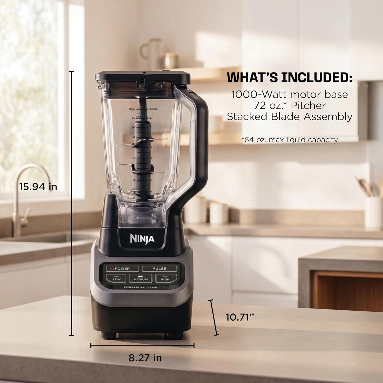 Licuadora Profesional Ninja BL610 1000W Jarra 72 oz Negro — imagen 3